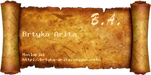 Brtyka Arita névjegykártya
